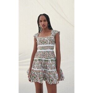 Saylor Anthropologie Campbell Mini Dress Poppy Fields Block Printed S New 282089